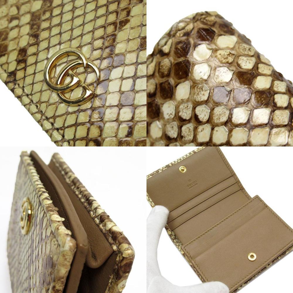 Gucci Bifold Brown Python Wallet - image 4